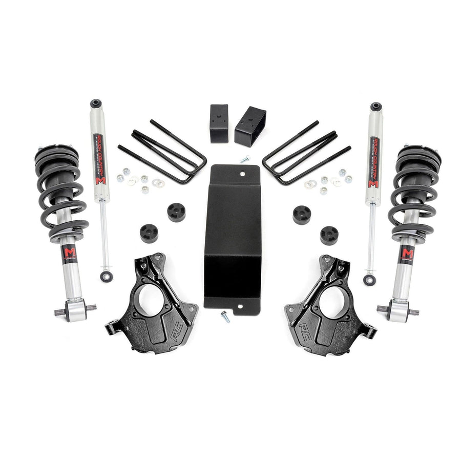 3.5" Rough Country Suspension Lift Kit with M1 Struts/M1 Shocks for Chevy Silverado & GMC Sierra 1500 (2014-2018 w/Stock Cast Steel Control Arms)