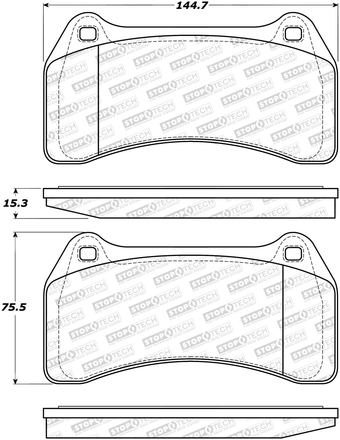 Front StopTech 308.09380 Brake Pads with Shims Street