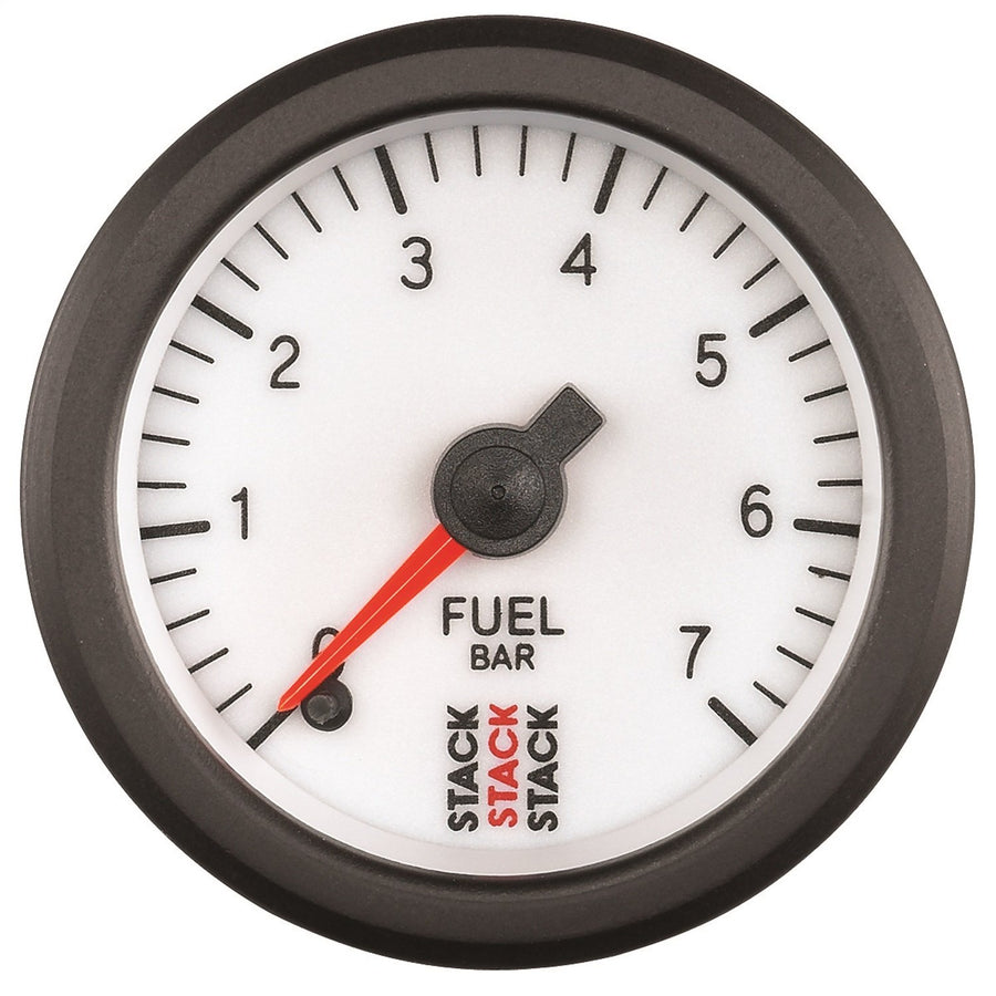 52mm M10 Male Stack ST3355 White 0-7 Bar Professional Stepper Motor Fuel Pressure Gauge