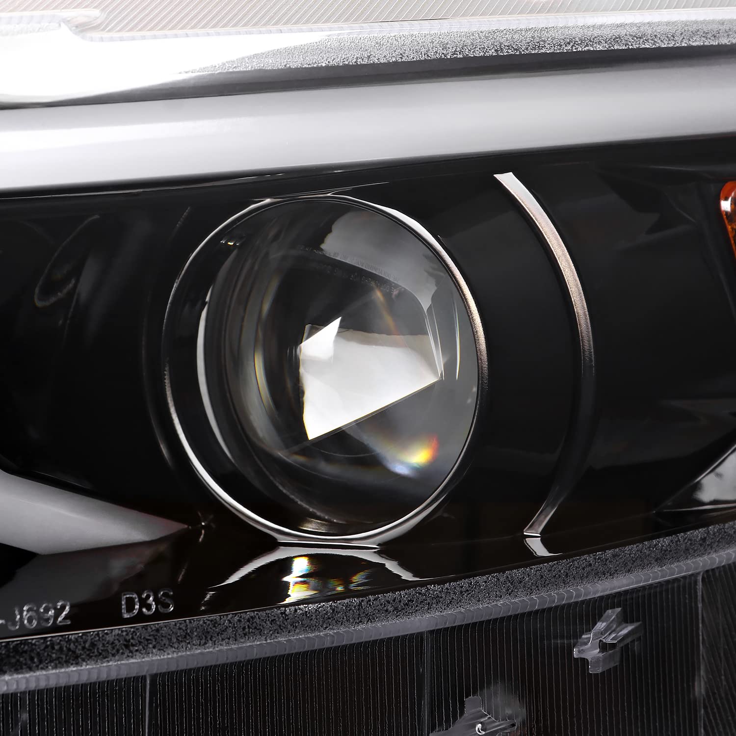 Jet Black SPEC-D TUNING Projector Headlights w/Sequential LED Turn Signal Compatible with 2015-2017 Ford Mustang Coupes w/HID/Xenon, Left + Right Headlamp Assembly