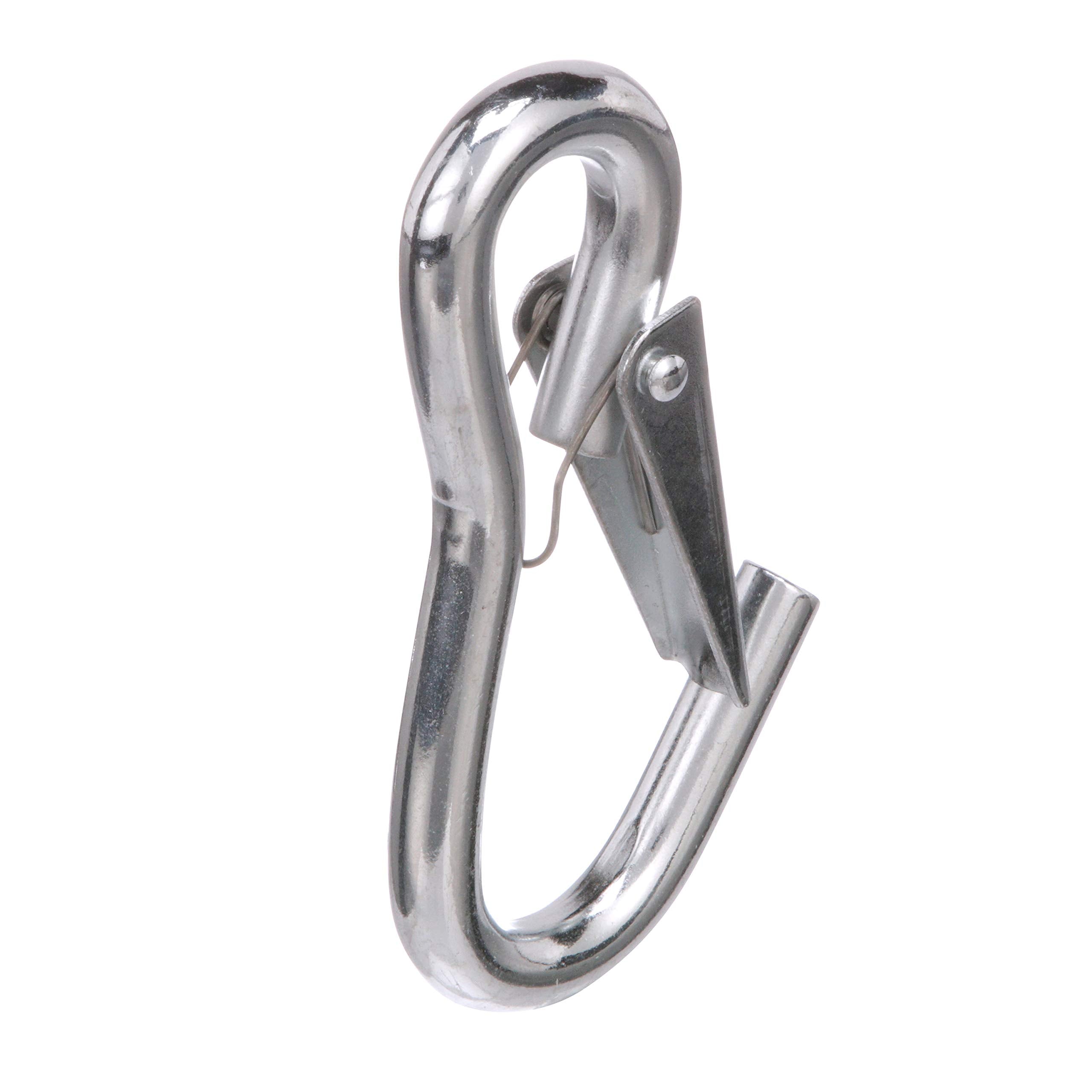 Utility Snap Hook Attwood 7653L3, Zinc-Plated Steel, Spring-Loaded Closure, Light-Duty, 4 Inches Long, ¼-Inch Ring Diameter