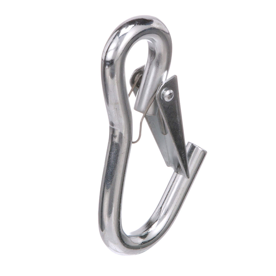 Utility Snap Hook Attwood 7653L3, Zinc-Plated Steel, Spring-Loaded Closure, Light-Duty, 4 Inches Long, ¼-Inch Ring Diameter