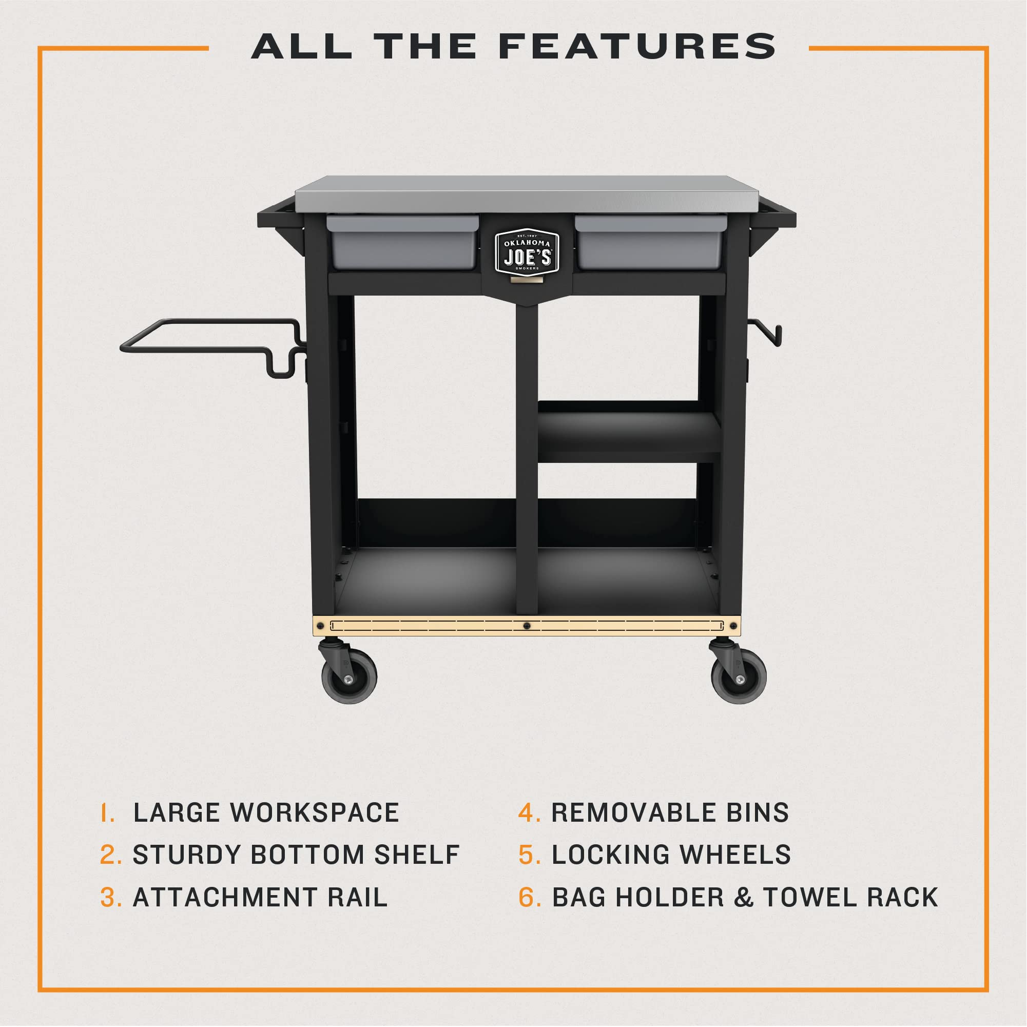 Workstation Oklahoma Joe's Prep & Storage Cart - 23252168