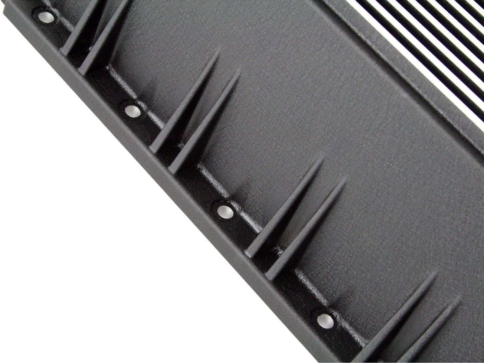aFe 46-70122-1 Advance Flow Engineering Cov Trans Pan, Ford Dsl Trks 94-10 V8-7.3/6.0/6.4l Blk Machd Fins