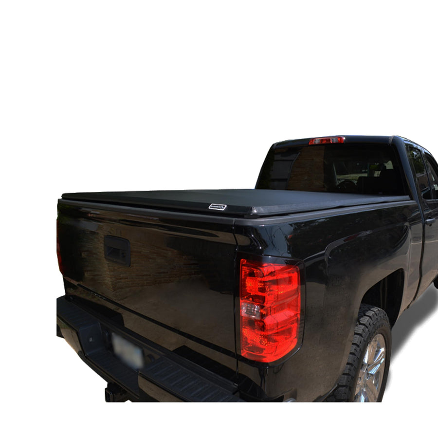 Premier Black Horse Soft Trifold Truck Bed Tonneau Cover Compatible with 2014-2018 GMC Sierra 1500|2014-2018 Chevrolet Silverado 1500 5.5ft Bed-PRS-GM12