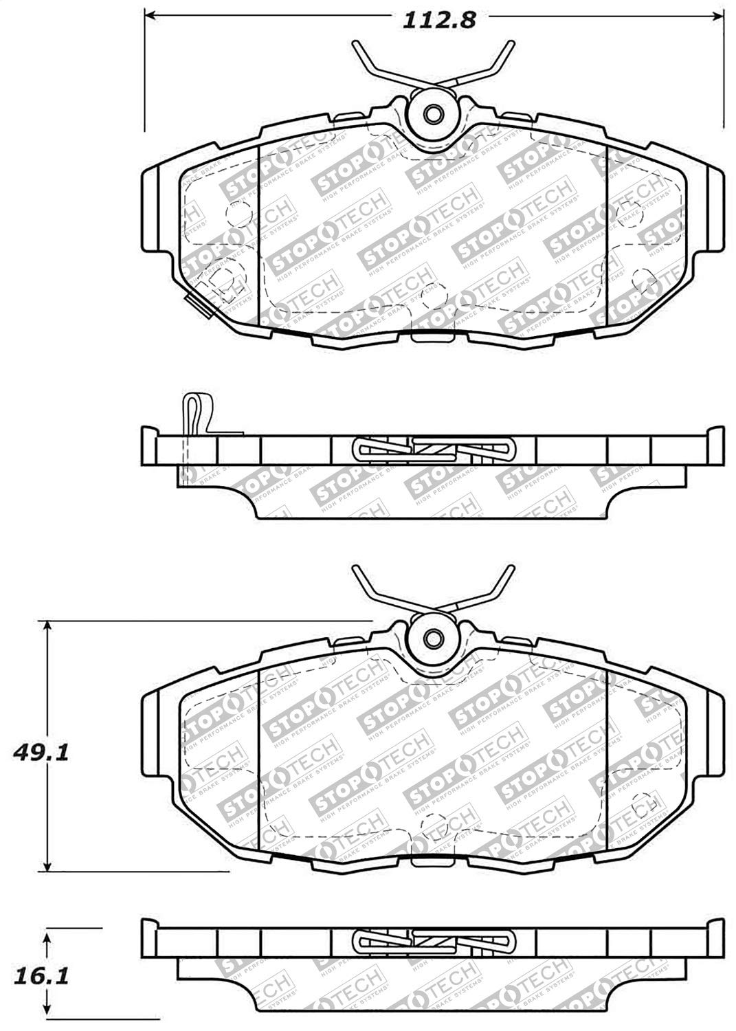 Brake Pads StopTech 305.14650 Street Select with Hardware