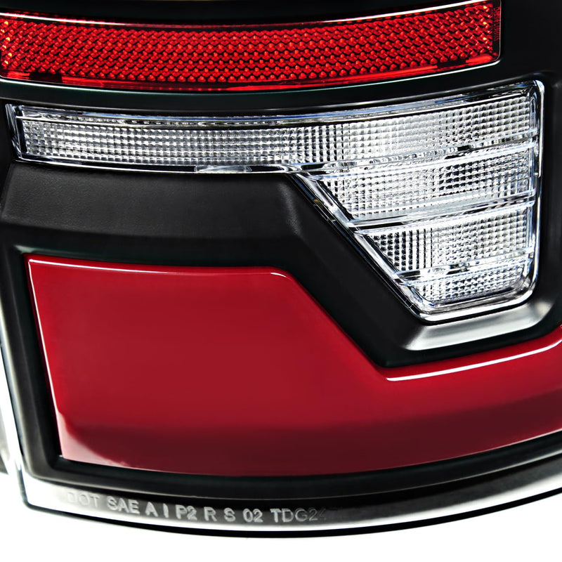 Black Tail Lights w/Red LED SPEC-D TUNING Compatible with 2007-2008 Dodge Ram 1500/2500 / 3500, Left + Right Pair Assembly