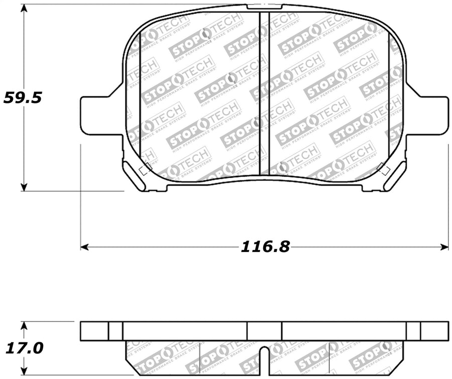 Front StopTech 308.07070 Brake Pads with Shims and Hardware Street