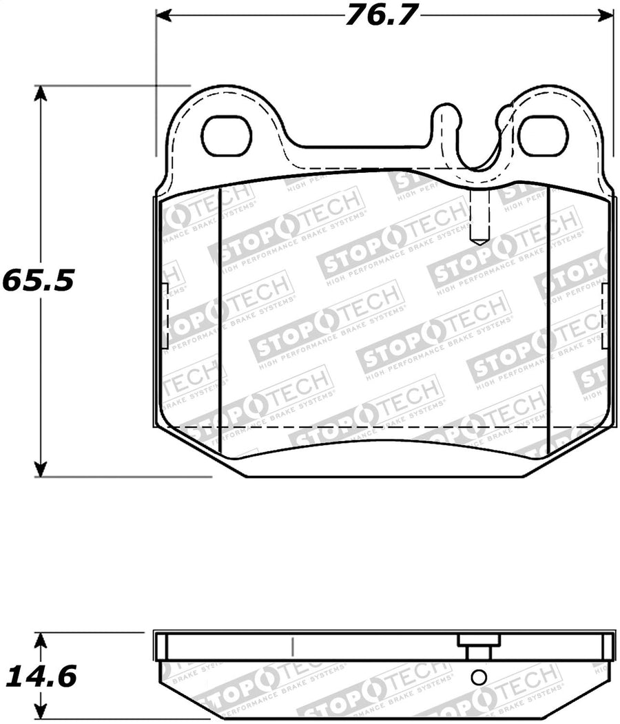 Rear StopTech 308.08740 Brake Pads with Shims and Hardware Street