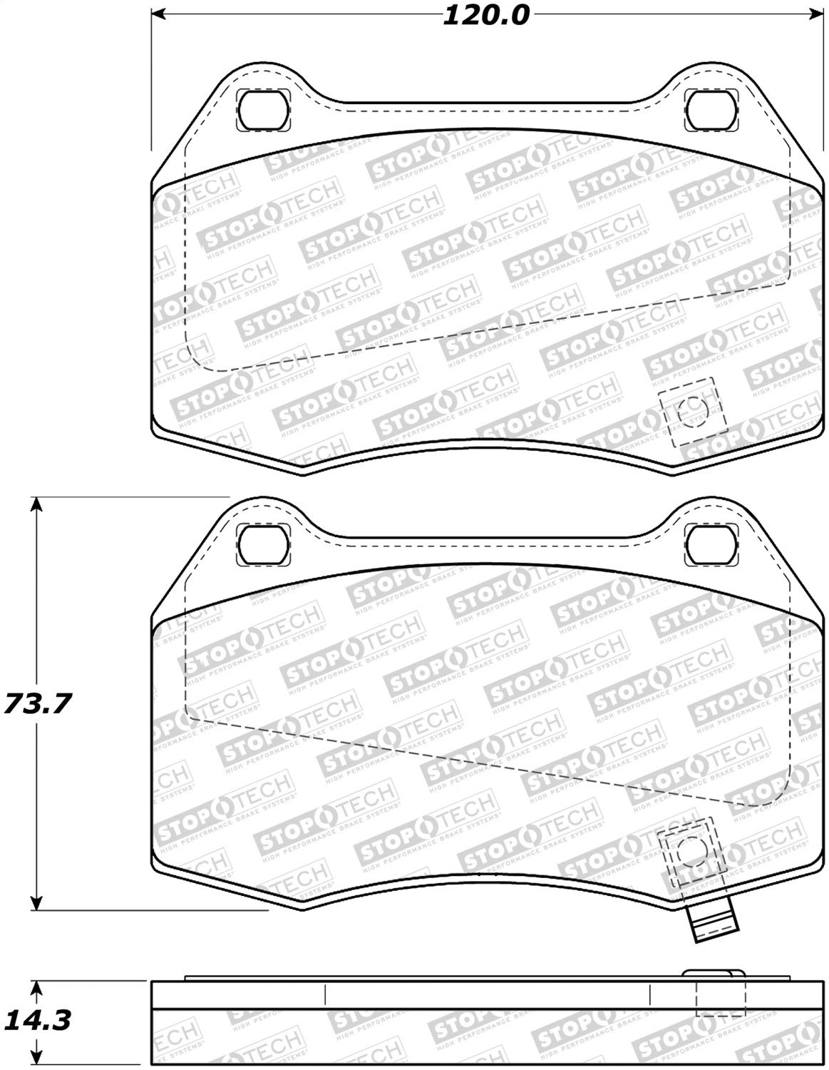 Front StopTech 308.09601 Brake Pads with Shims Street
