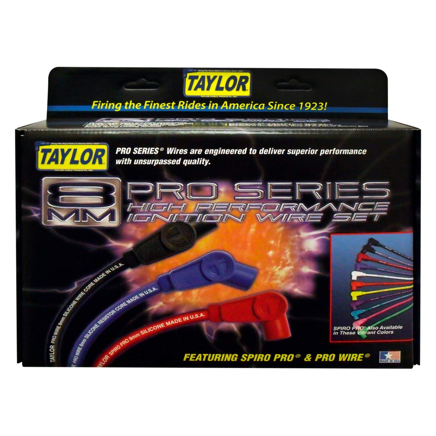 72061 Taylor Cable 8mm Spiro Pro black 180 10.625 inch