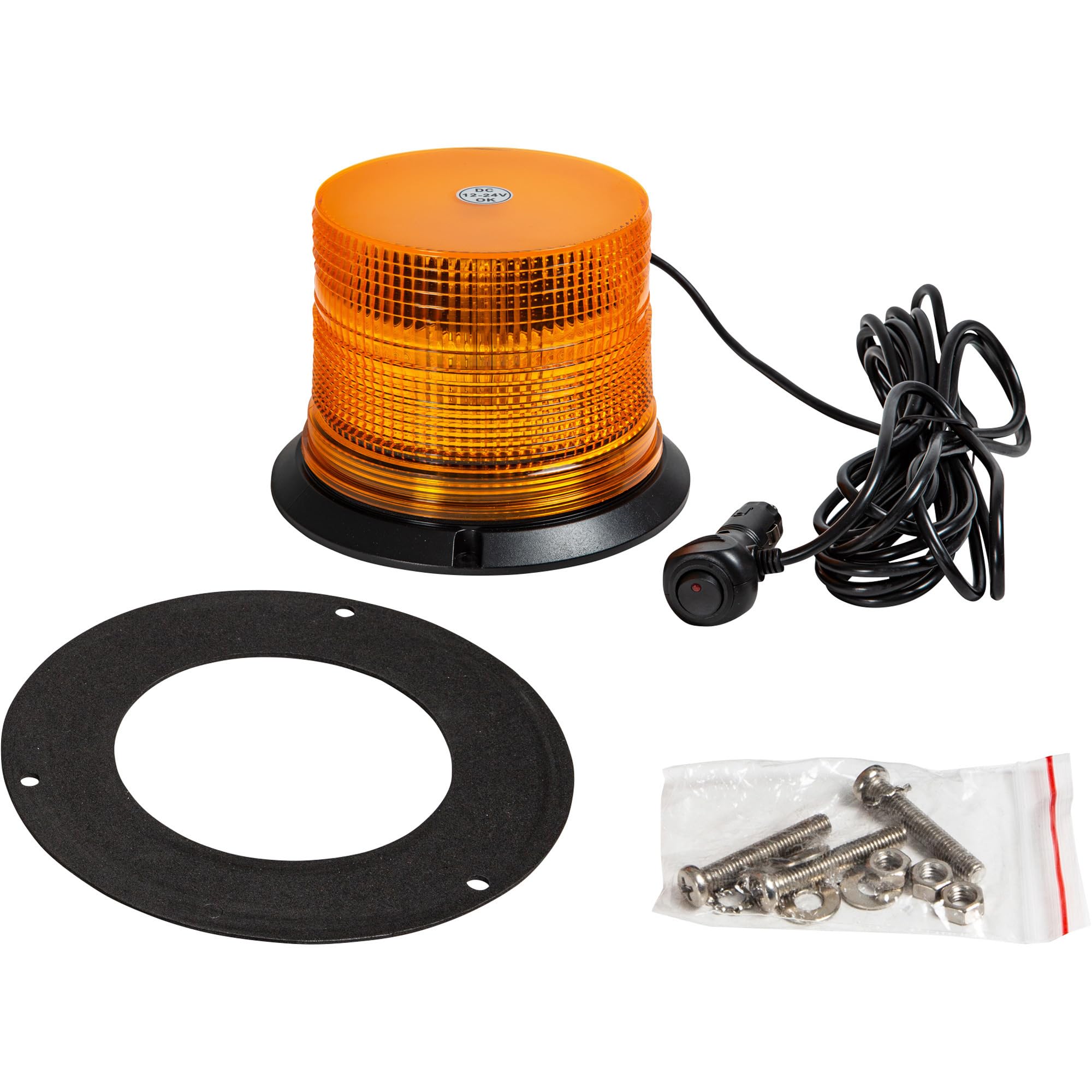 Buyers Products LED Beacon Light SL645ALP, 6.5" x 5", 14' On/Off Switch Lead, Permanent, Pipe & Magnetic Mount, Strobe Lights for Trucks, Emergency Lights for Vehicles