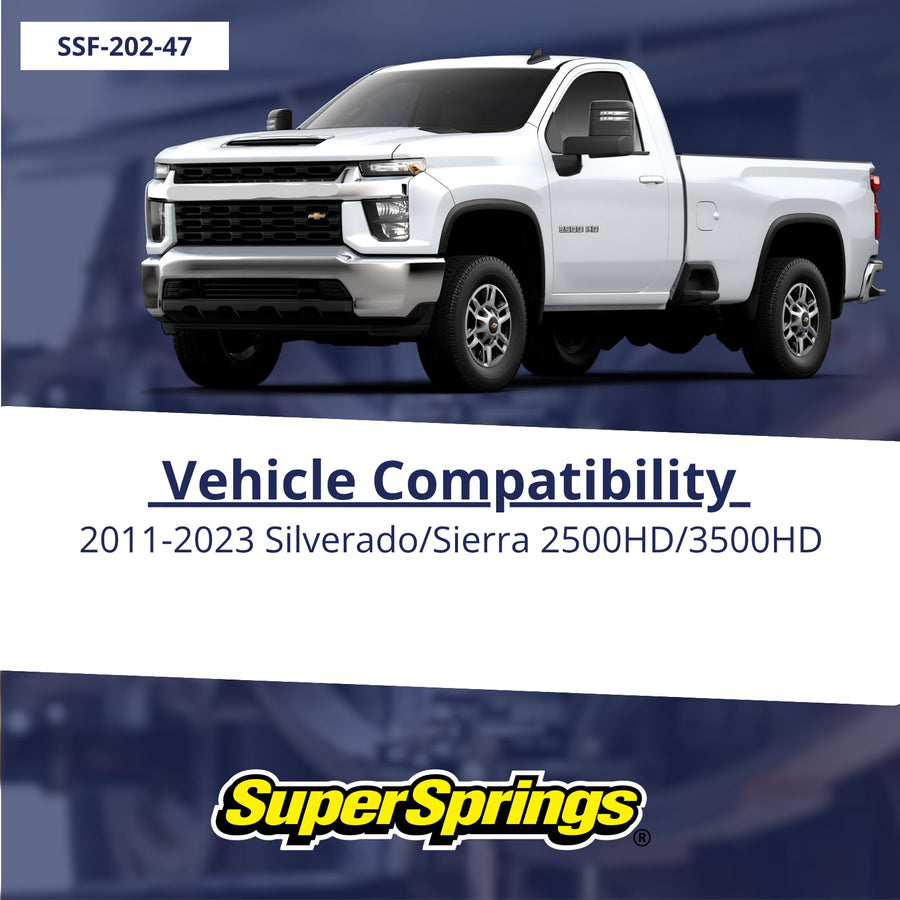 SuperSprings SumoSprings SSF-202-47 Front for Chevrolet Silverado 2500|3500, GMC Sierra 2500|3500, black