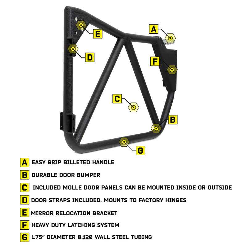 SRC GEN2 SmittyBilt TUBE DOORS FRONT - SB76794