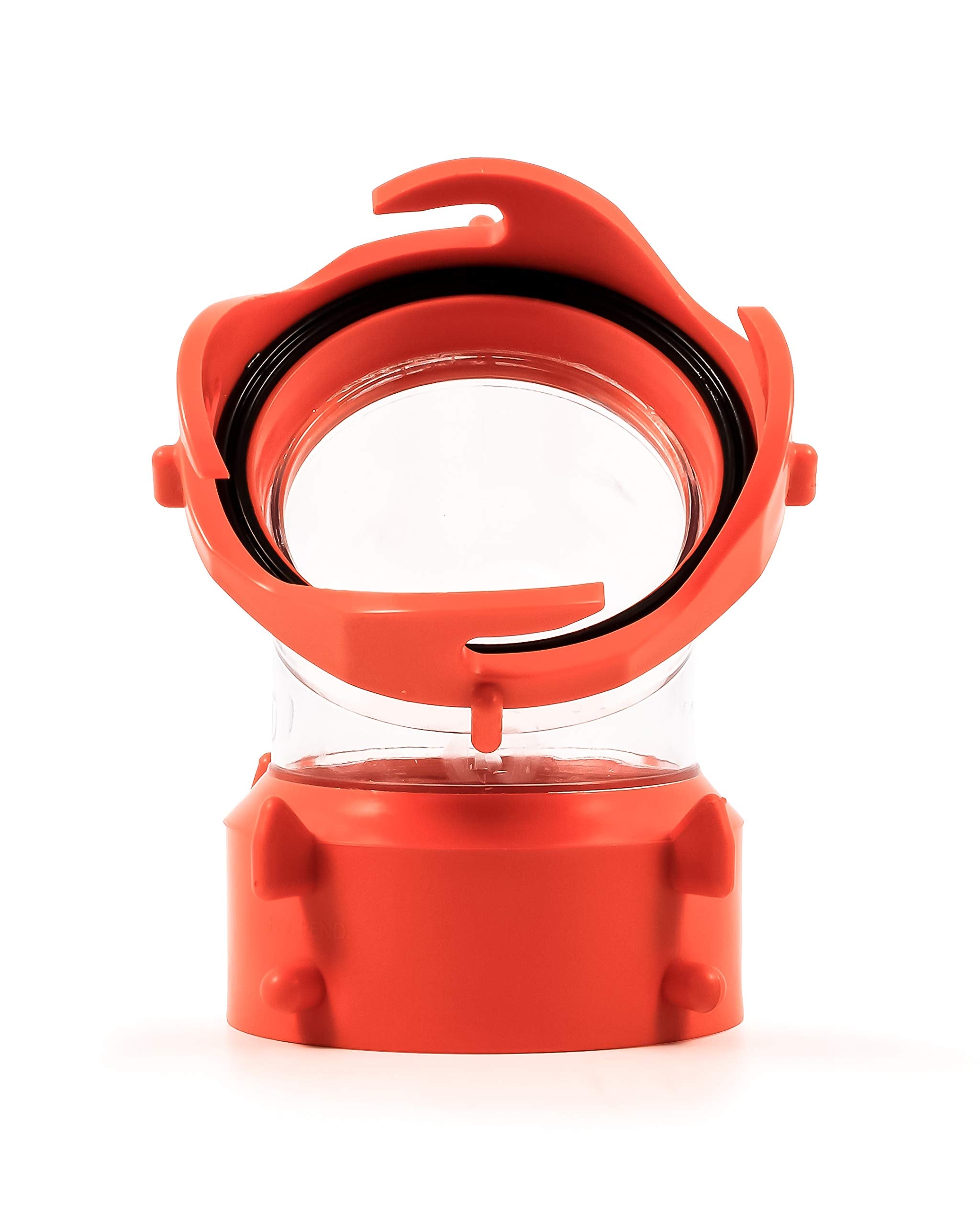 Camco 45-Degree RhinoFLEX Clear RV/Camper Sewer Hose Swivel Fitting - Features a Swivel Lug Fitting & a 4-Prong Bayonet Fitting - Made of Heavy-Duty Resin (39847)