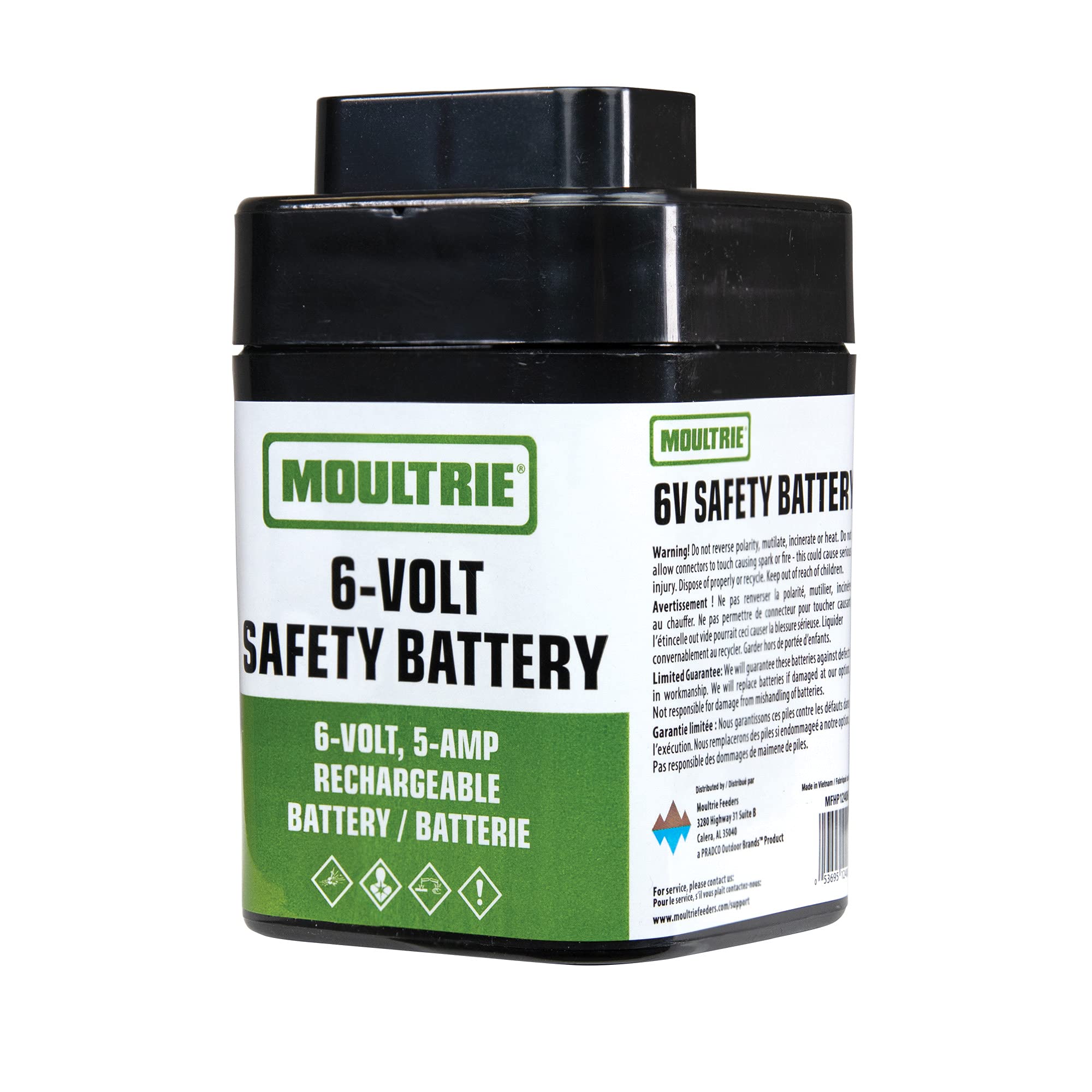 Moultrie 6-Volt, 5-Amp Rechargeable Safety Battery, Multi MFHP12406