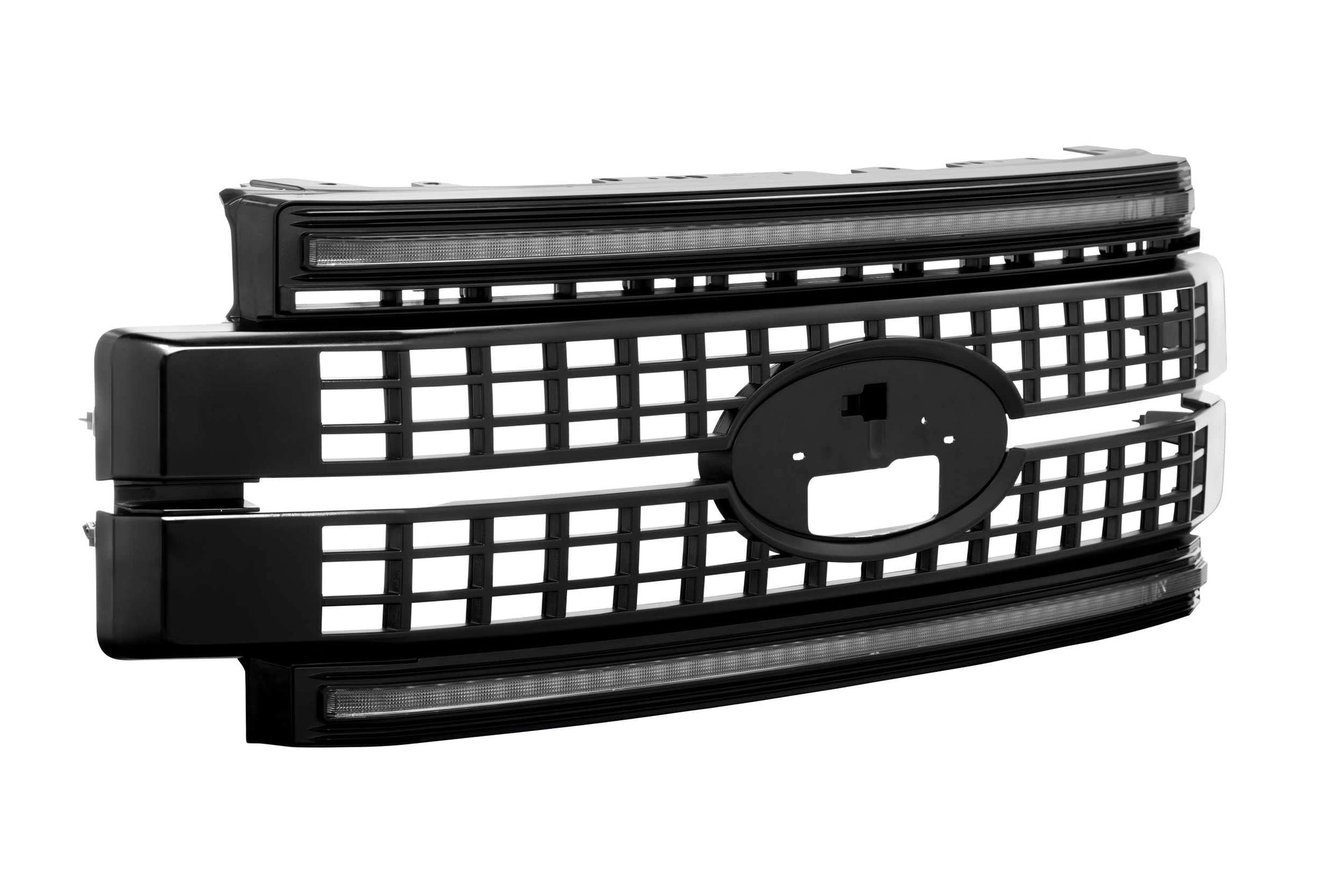 Morimoto LED DRL XBG Grille Fits Ford Superduty 17-19, Plug and Play Paintable Black Grille with White LED DRL (XBG05)