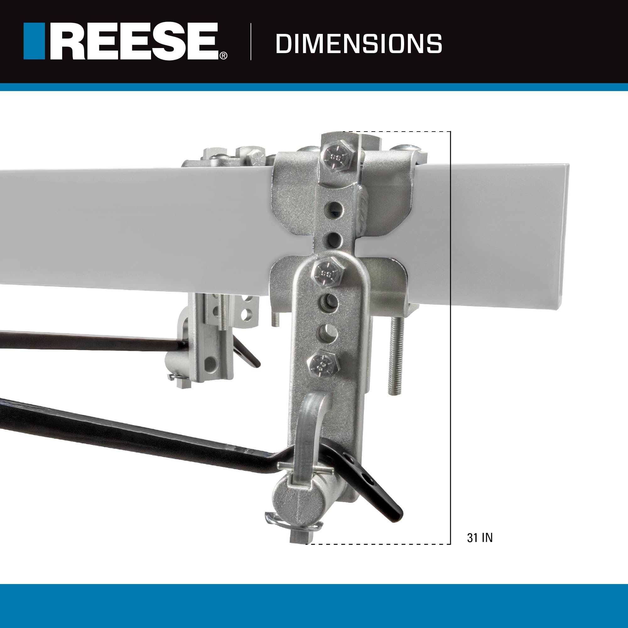 Reese 66093 Weight Distribution with Dual Cam II Replacement Brackets and Ball Mount, 12,000 lbs. Capacity and Active Sway Control
