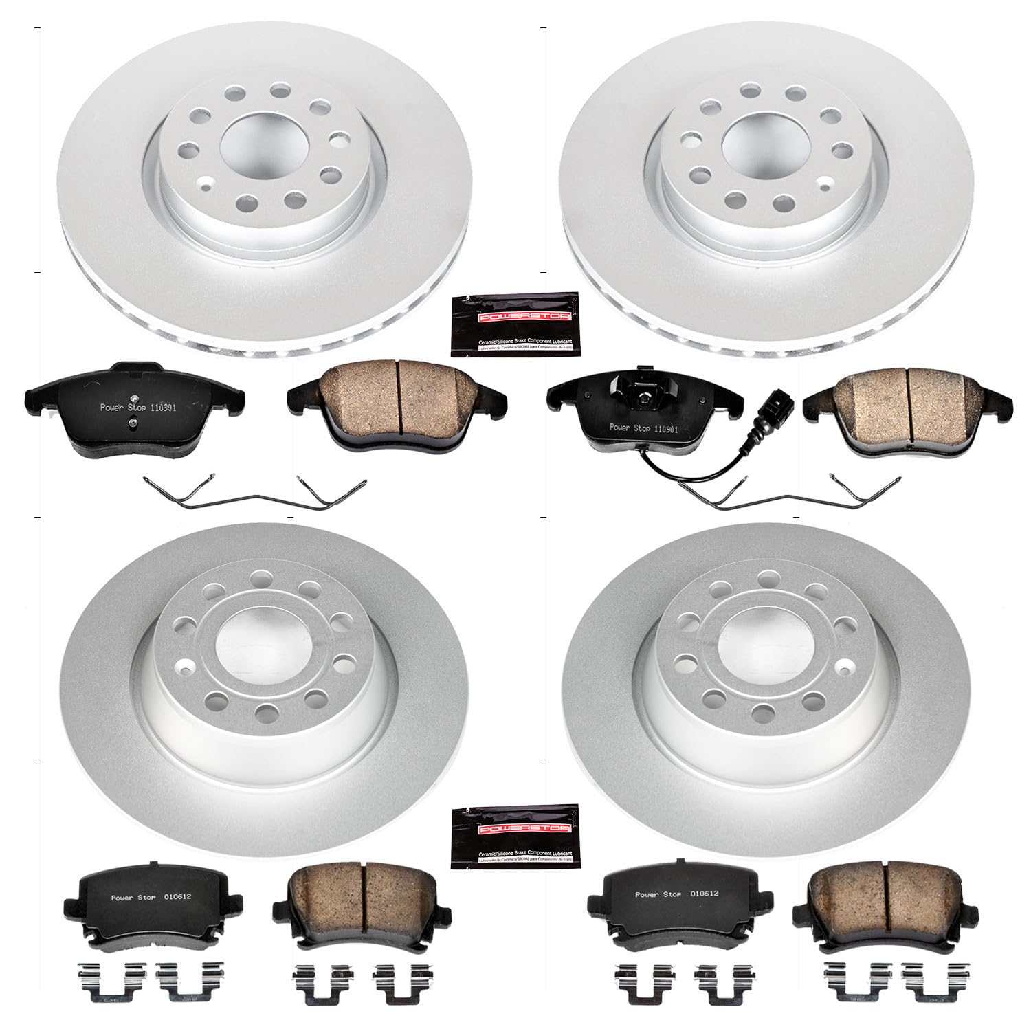 Power Stop Z23 CRK5802 Front and Rear Evolution Geomet Coated Brake Kit For Volkswagen Tiguan 2011 [Model Specific]
