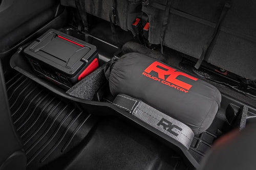 Rough Country Under Seat Storage for Chevy Silverado 1500 (2014-2018) & 2500HD/3500HD Crew Cab - Under Seat Custom-Fit Truck Storage, Durable, Anti-Skid Thermoplastic