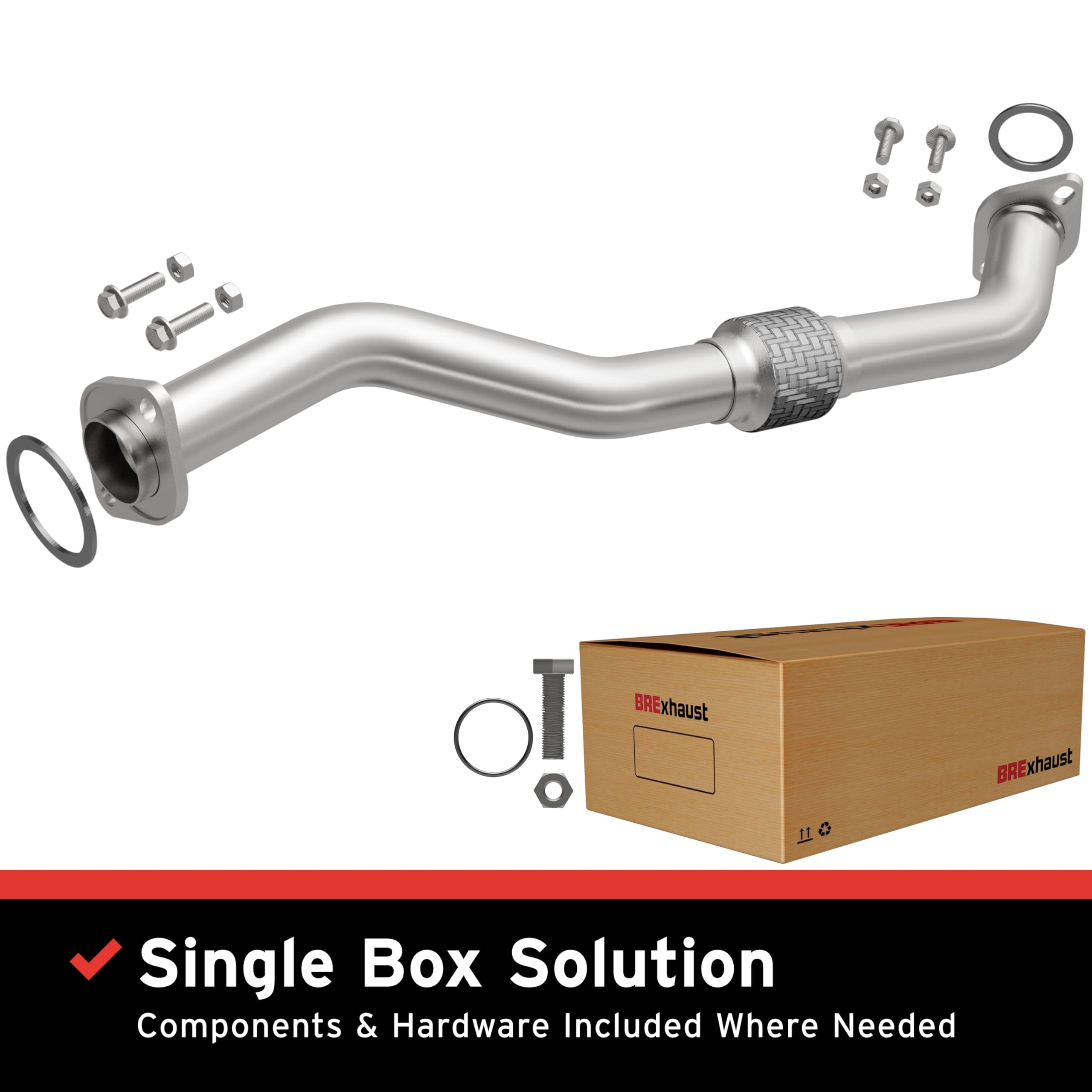 Replacement BRExhaust Front Pipe Kit 107-0053: Direct-Fit, Compatible with 01-03 Highlander 2.4L, 3.0L