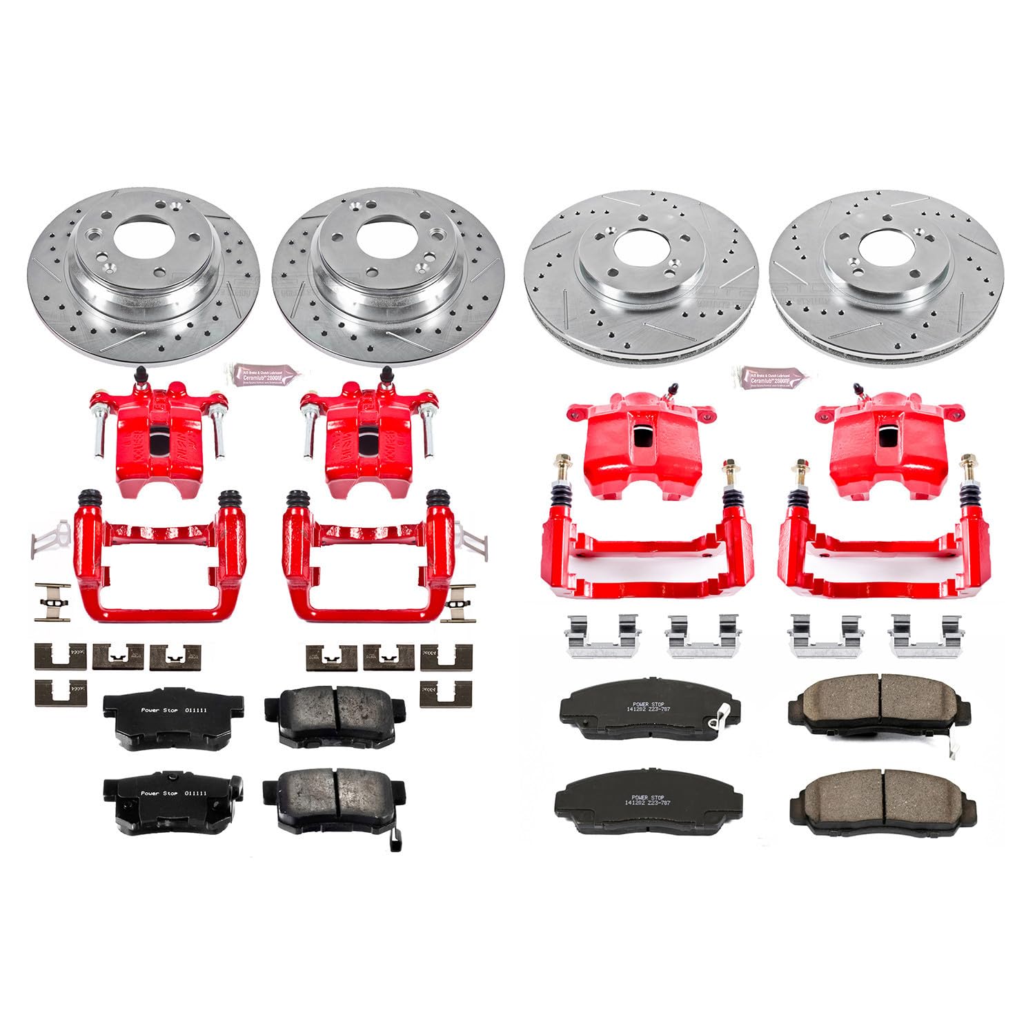 Power Stop 1-Click Performance Brake Kit with Caliper For Acura RL KC2715 1999-2001 [Model Specific]