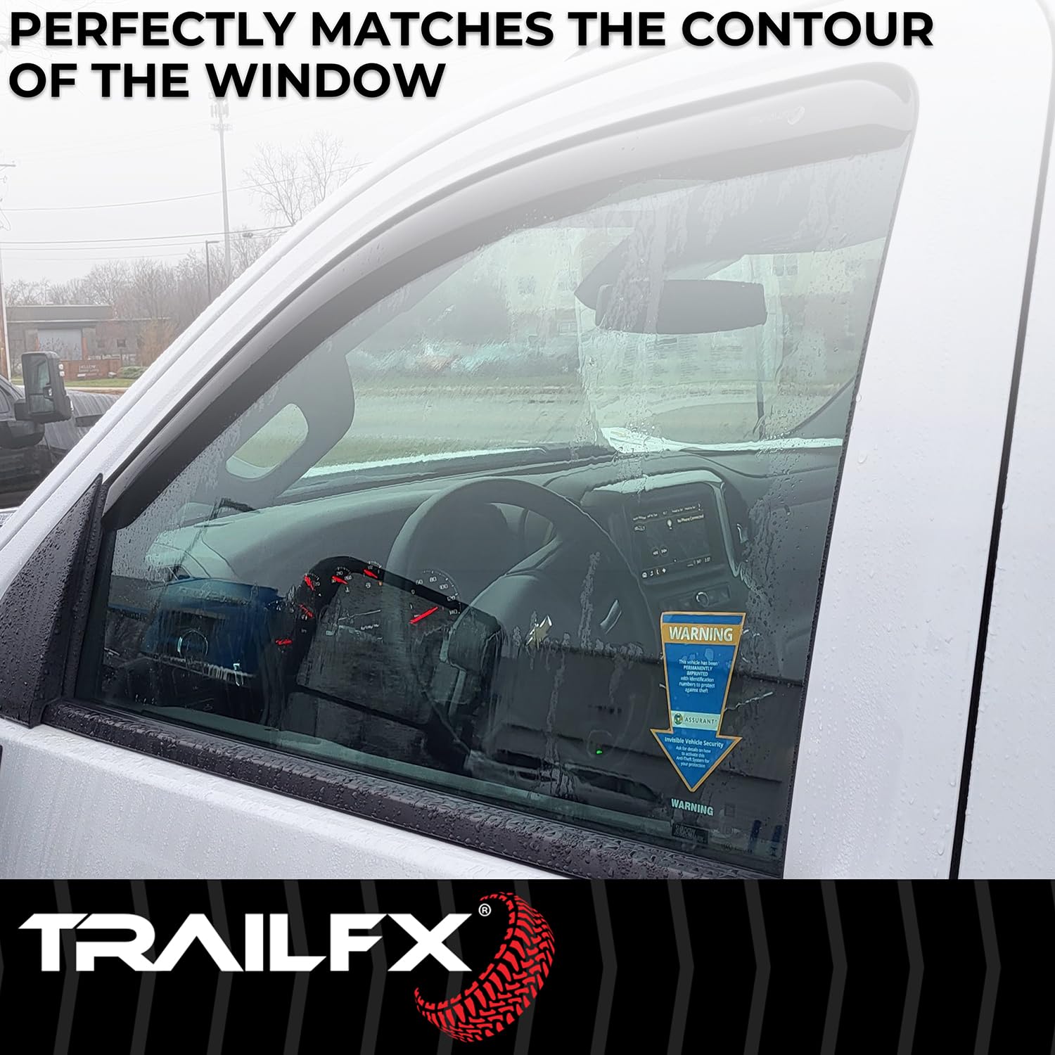 TrailFX in-Channel Window Vents 2446IC Rainguards Fits Chevrolet Silverado 1500 2500 3500 2023-2025 Snap-in Installation Low Profile Acrylic 2-Piece Smoked Rainguards