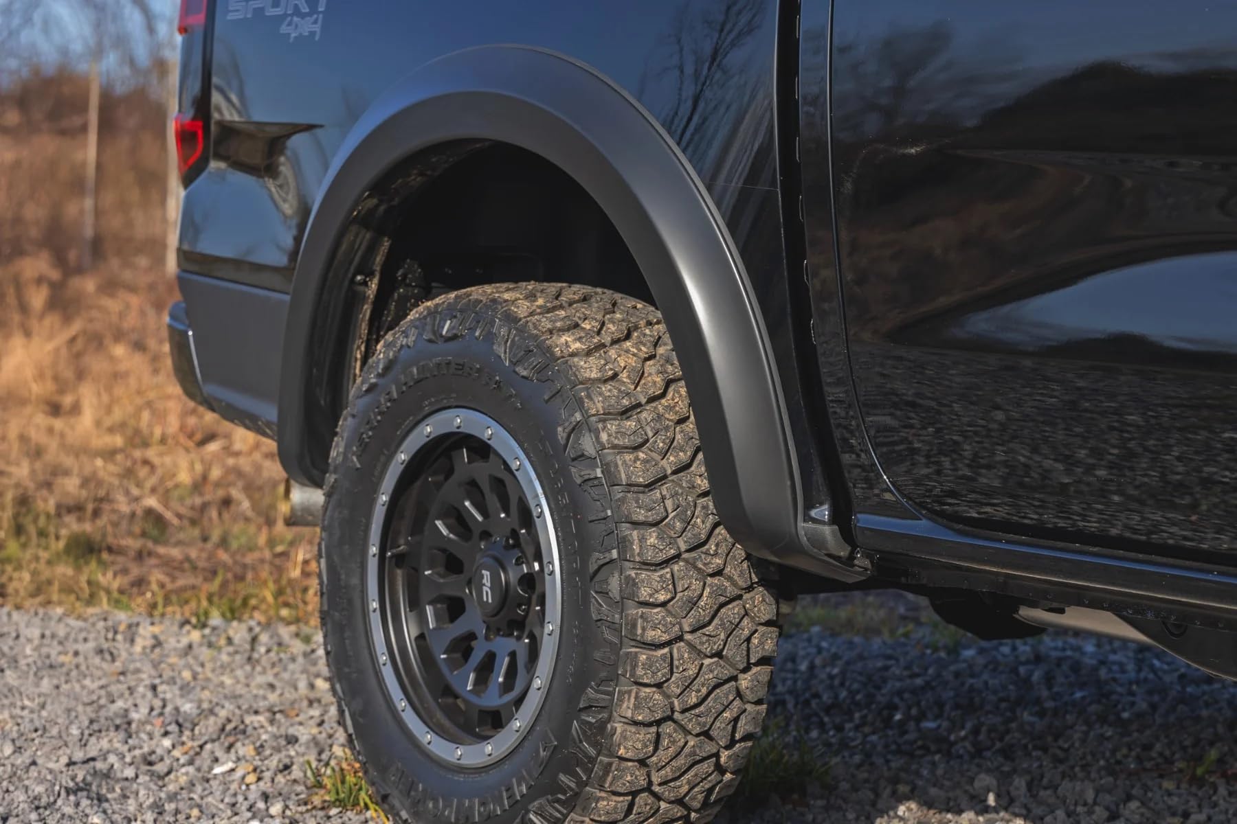 Sport Fender Flares Rough Country for Ford Ranger (2024-2025) - Durable ABS Flares, 1.25" Coverage, No-Drill Install, UV-Protected Flat Black Finish, Set of 4