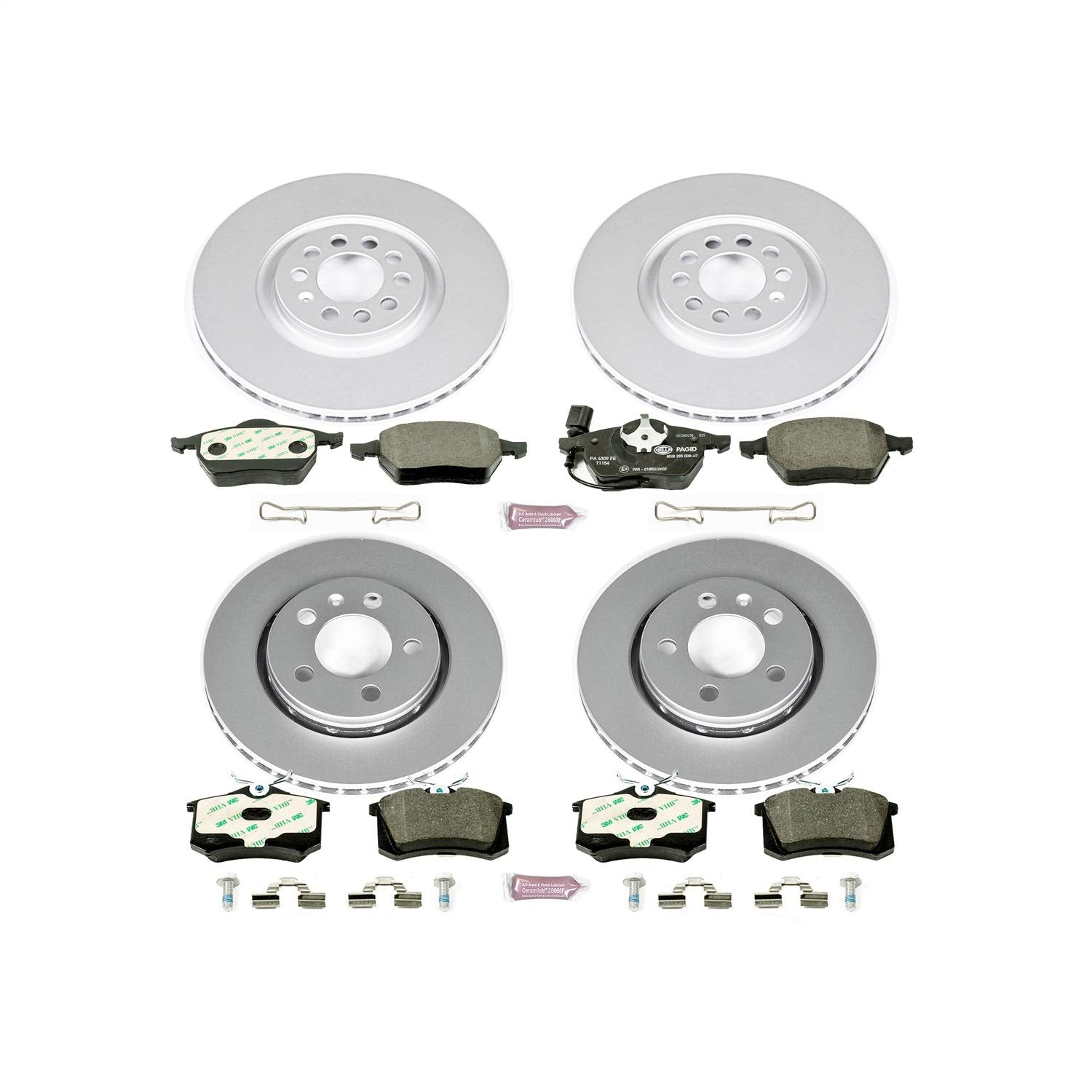 Power Stop ESK916 Euro-Stop Front & Rear Brake Kit Audi Volkswagen For Audi TT Quattro 2000-2006, Volkswagen Golf 2002-2004, Volkswagen Jetta 2004-2005 [Model Specific]