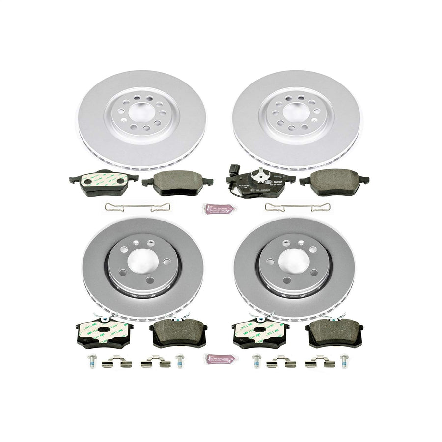 Power Stop ESK916 Euro-Stop Front & Rear Brake Kit Audi Volkswagen For Audi TT Quattro 2000-2006, Volkswagen Golf 2002-2004, Volkswagen Jetta 2004-2005 [Model Specific]