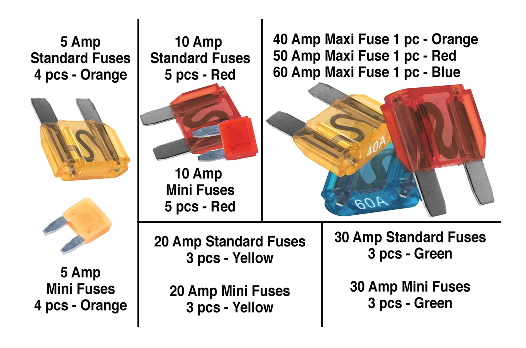 W5370 Performance Tool 33-Piece Master Fuse Assortment , black
