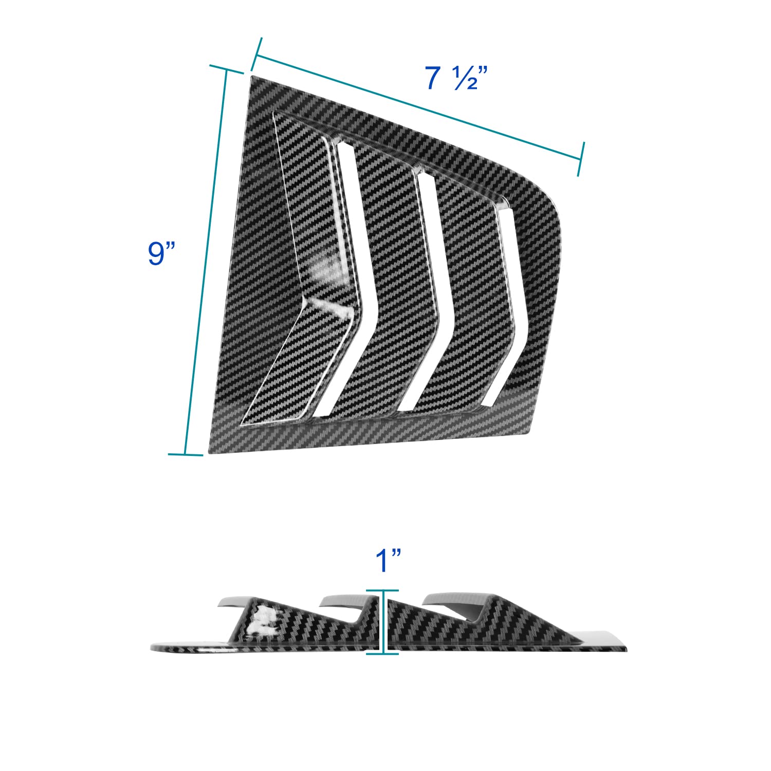 Quarter Vent Style Side Window Louvers Cover Spec-D Tuning Compatible with Dodge Charger 2011-2021
