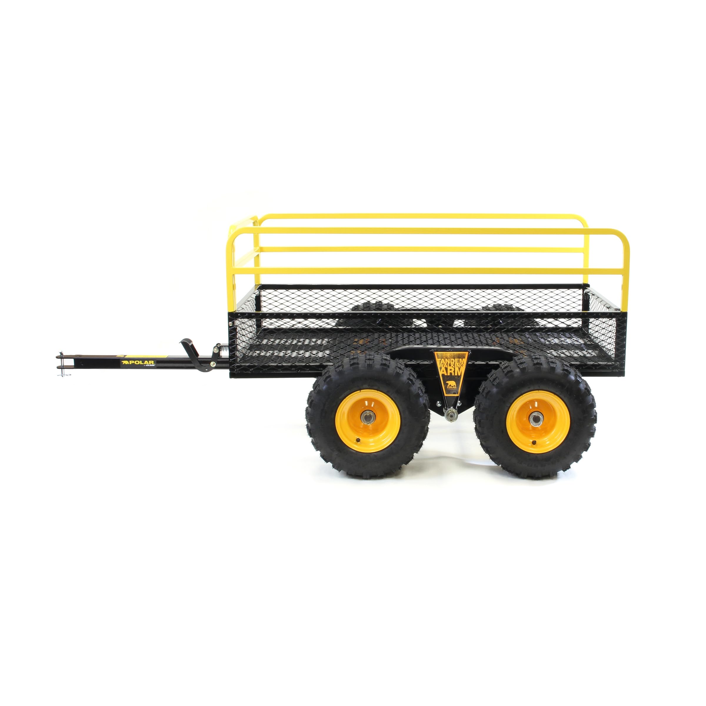 Polar Trailer TA HDM 1400 – Heavy-Duty Utility Trailer with Tandem Walking Arm, 92" x 51" x 36", Military-Grade Steel Mesh, Rust-Resistant, 10-Minute Assembly