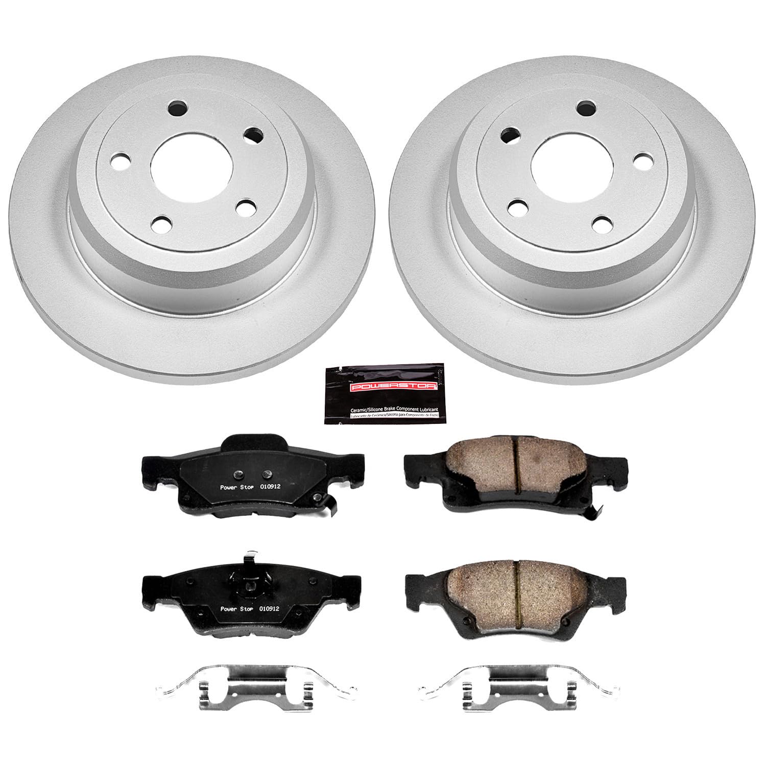 Power Stop Coated Brake Rotor CRK5950 & Ceramic Brake Pads- rear For Dodge Durango 2011-2020, Jeep Grand Cherokee 2011-2020 [Model Specific]