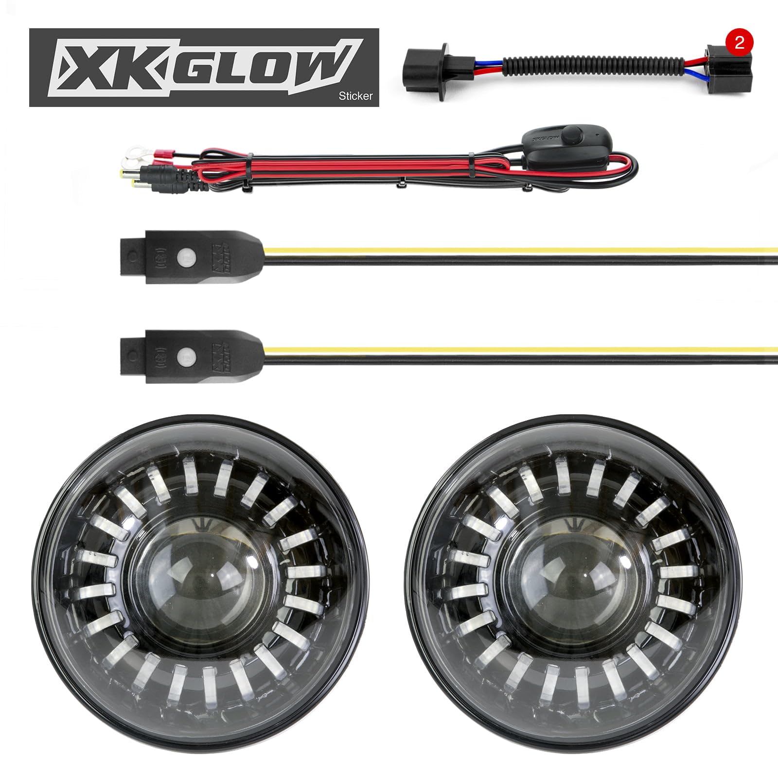 XKGLOW 2X7 Inch XK7INJPKIT RGB Jeep Light, Assorted colors