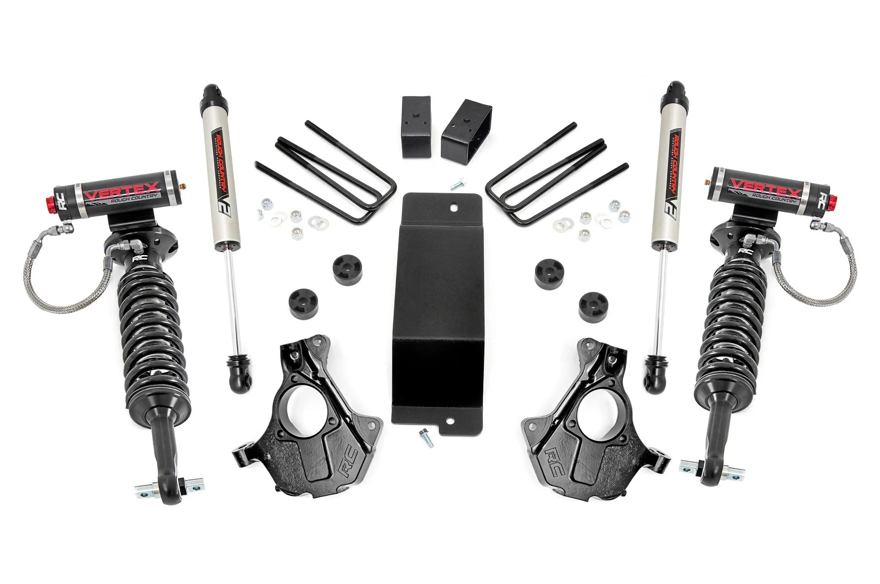 3.5" Rough Country Suspension Lift Kit with Vertex Coilovers/V2 Shocks for Chevy Silverado & GMC Sierra 1500 (2014-2018 w/Stock Cast Steel Control Arms)