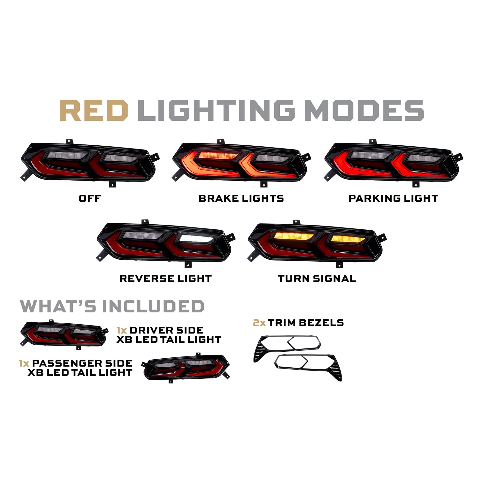 Morimoto XB Red LED Taillights for Chevrolet C7 Corvette 14-19 (LF755)