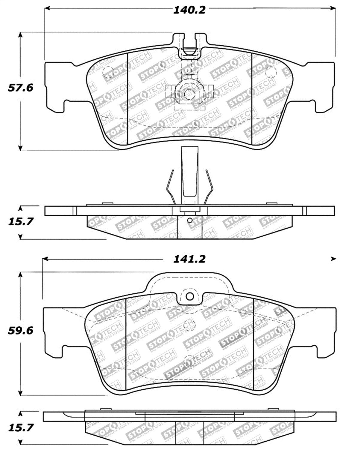 Sport Brake Pads StopTech 309.09860 with Shims and Hardware