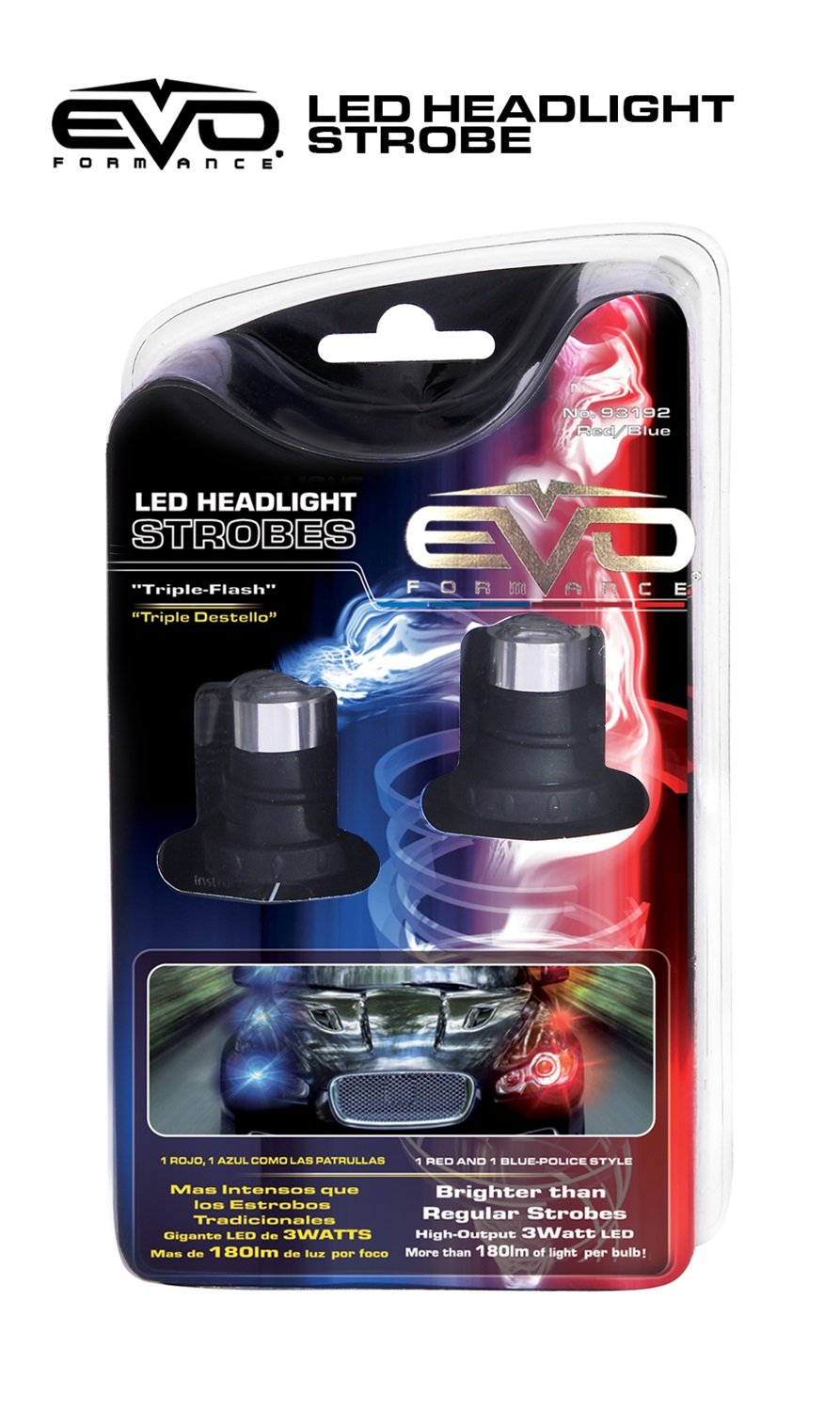 EVO Formance CIPA 93192 LED Headlight Strobe, Red/Blue