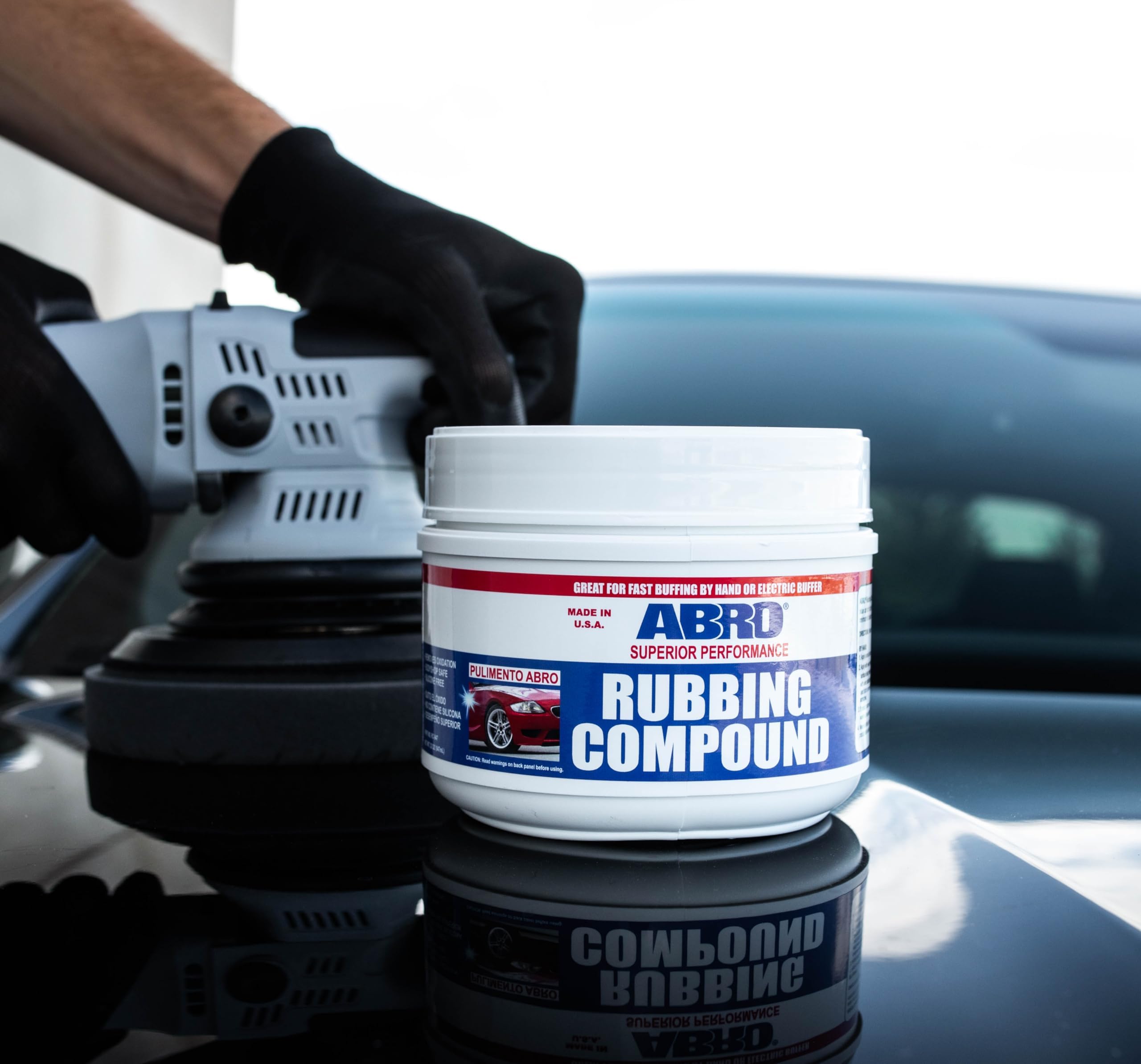 ABRO Automotive Superior Performance Rubbing Compound for Oxidized Finishes, Buff, Shine, Smooth, & Clean, Scratch Remover for Vehicles, Boats, & Bikes - 32 oz.