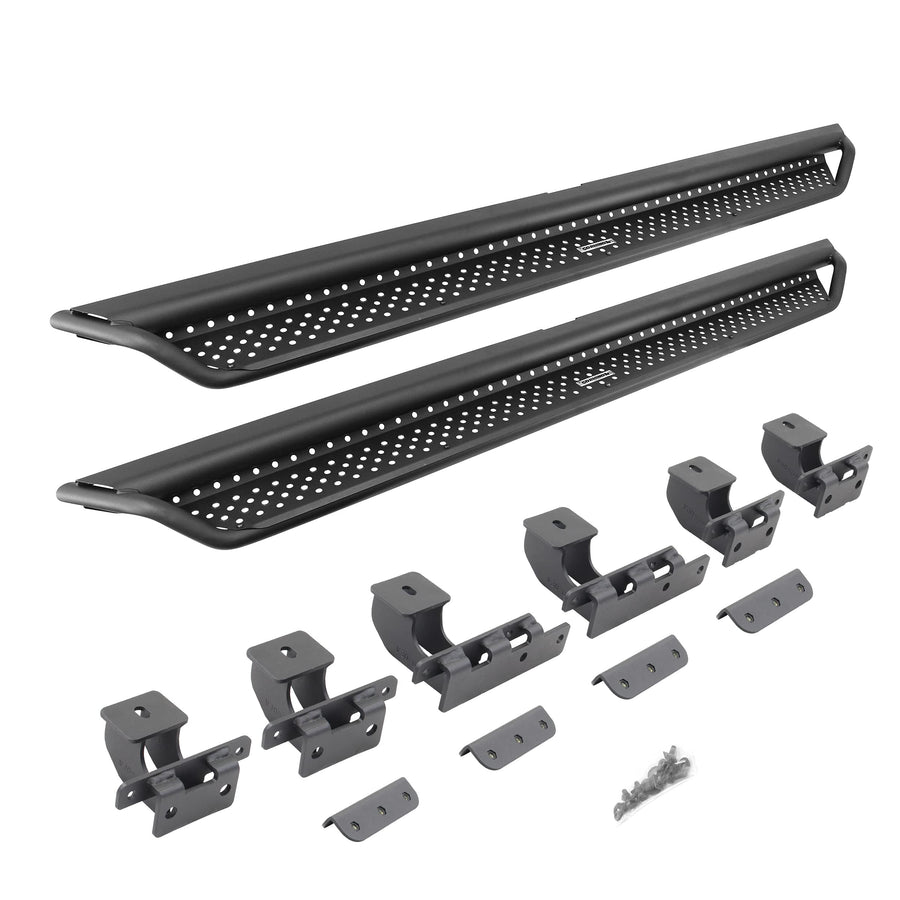 Dominator Xtreme D1 Sidestep & Brackets Go Rhino | Mild Steel, Textured Black | D14129T | Fits 2021-2025 Ford Bronco 2-Door (Excludes Bronco Sport)