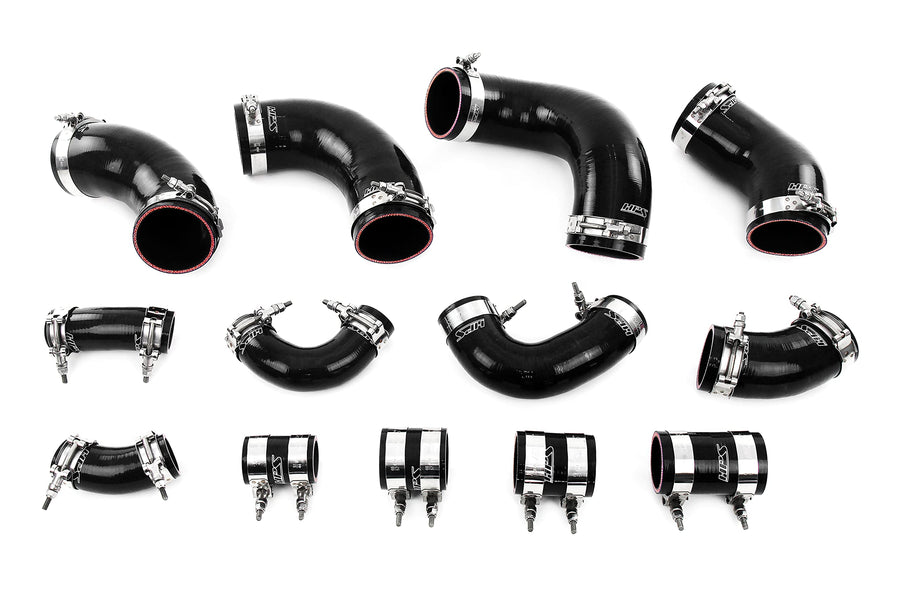 HPS Performance Reinforced Black Silicone Intercooler Hose Boots Kit Compatible for 1995-1998 Nissan Skyline GT-R R33 RB26DETT, 57-2097-BLK