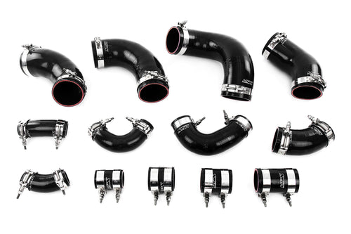 HPS Performance Reinforced Black Silicone Intercooler Hose Boots Kit Compatible for 1995-1998 Nissan Skyline GT-R R33 RB26DETT, 57-2097-BLK