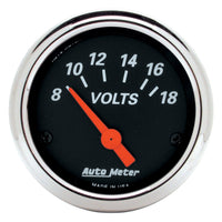 AUTO METER Voltmeter Gauge 1483 Designer Black, 2.3125 in.