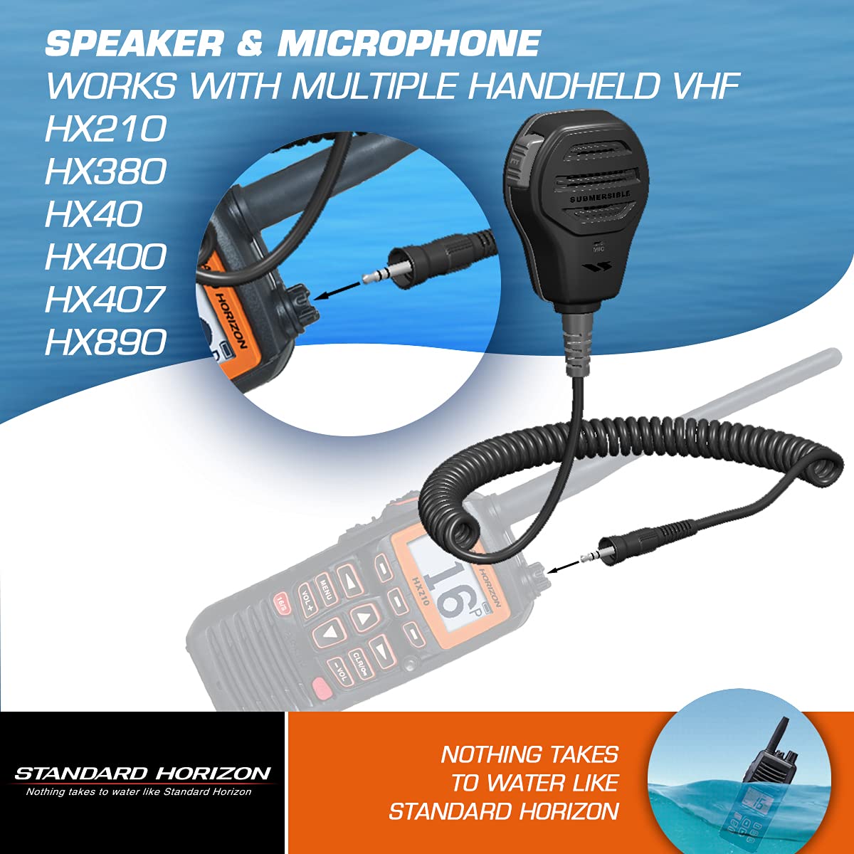 MH-73A4B Standard Horizon Speaker/Microphone Black, Small