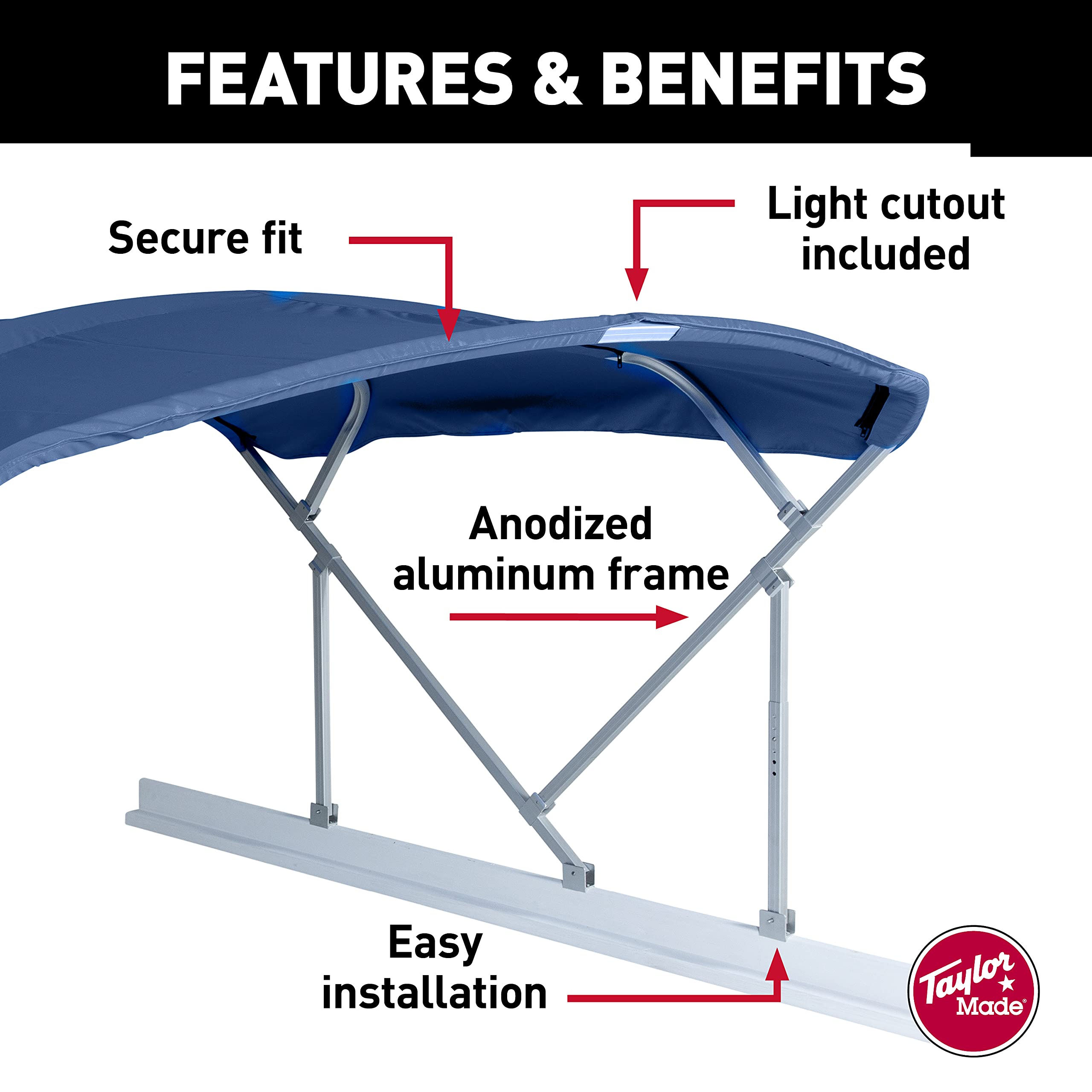 Bimini Manual Kit - 8'W x 8'L (Navy)