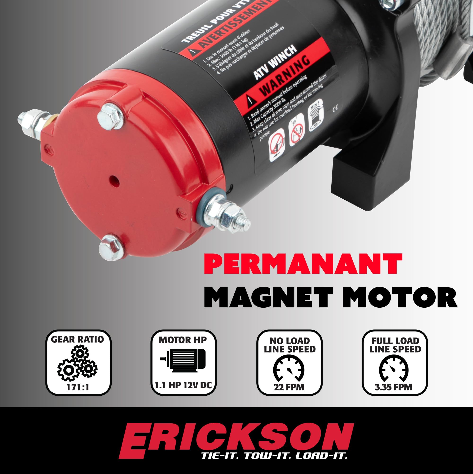 12-Volt Erickson DC 50 ft. 3000 lb. Electric Winch 06424