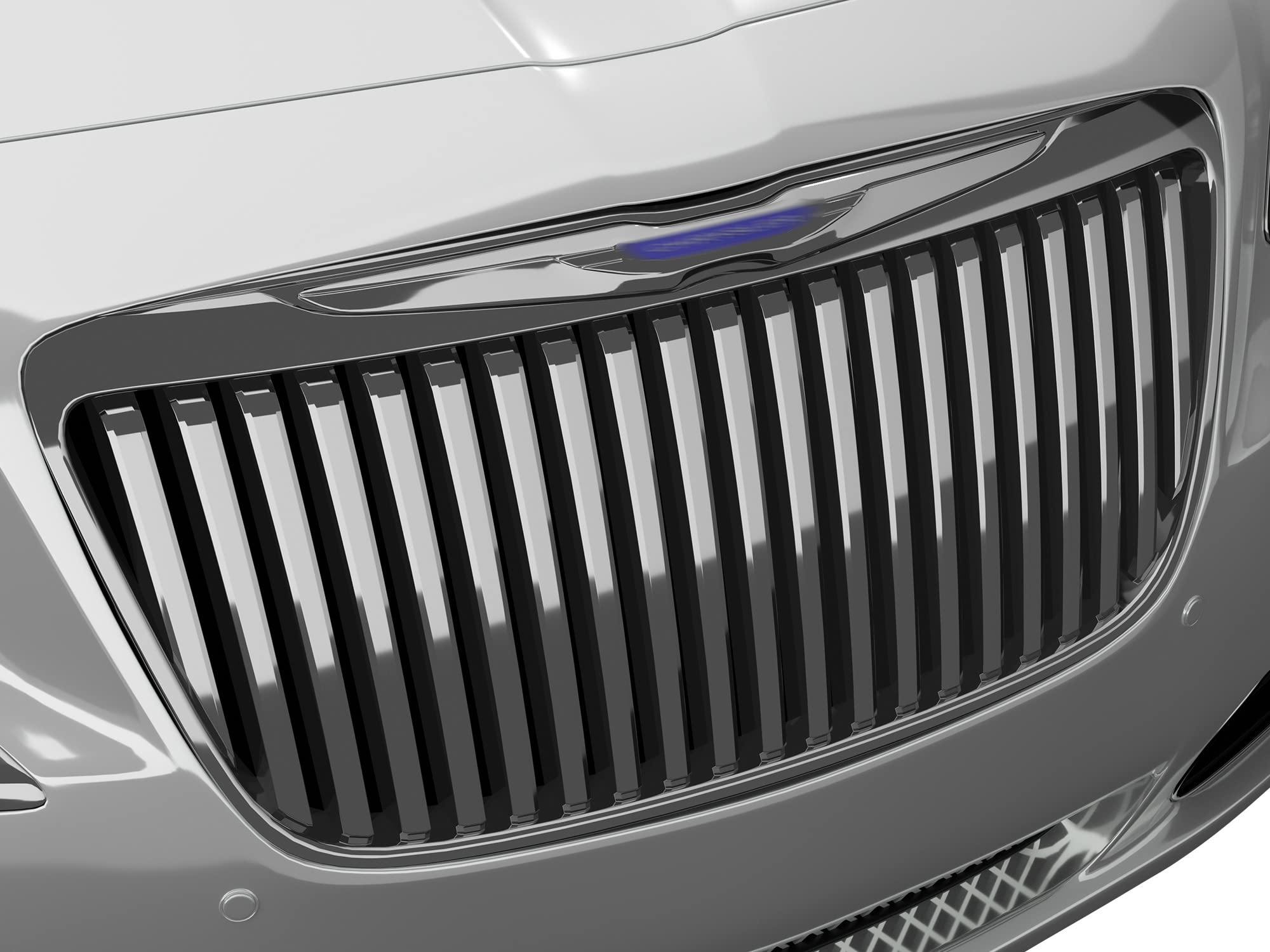 Vertical Front Hood Grille Armordillo USA 7147553 - Polished Fits 2011-2014 Chrysler 300/300C