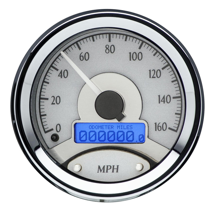 Dakota Digital 6 Round Universal Gauge System Kit, Silver Alloy Style, Blue Backlighting - VHX-1060-S-B