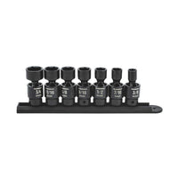 7 Pc. GEARWRENCH 3/8" Drive X-Core™ 6 Pt. Pinless Universal Impact Socket Set, SAE - 84974